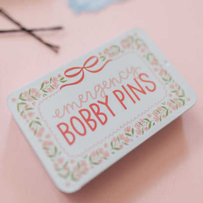 Emergency Bobby Pins Travel Tin with 60 Hair Pins