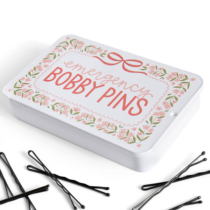 Emergency Bobby Pins Travel Tin with 60 Hair Pins