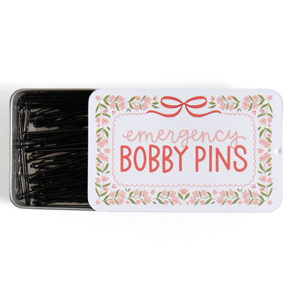 Emergency Bobby Pins Travel Tin with 60 Hair Pins