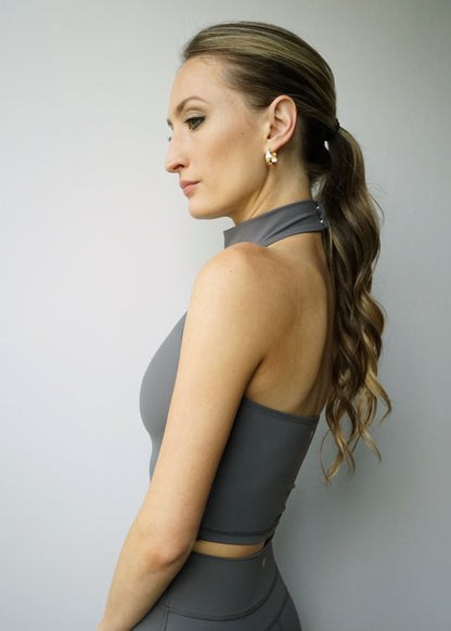 Microfiber Halter Crop Top