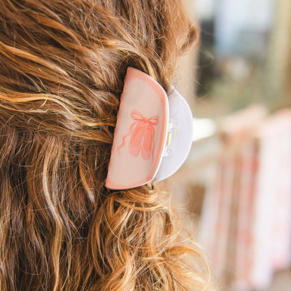 Pink Ballet Slippers Claw Hair Clip
