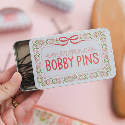 Emergency Bobby Pins Travel Tin with 60 Hair Pins